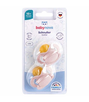 Baby Nova - Set suzete latex, ortodontice, 18luni+