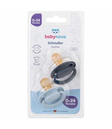 Baby Nova - Suzete latex, rotunde, 0-24 luni
