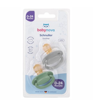 Baby Nova - Suzete latex, rotunde, 0-24 luni