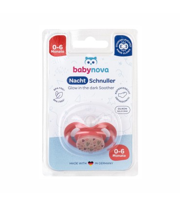 Baby Nova - Suzeta silicon de noapte, ortodontica, Stralucitoare, 0-6 luni
