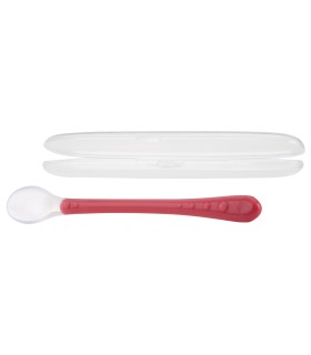 Nuby - Lingurita flexibila, silicon, cutie depozitare, 6luni+
