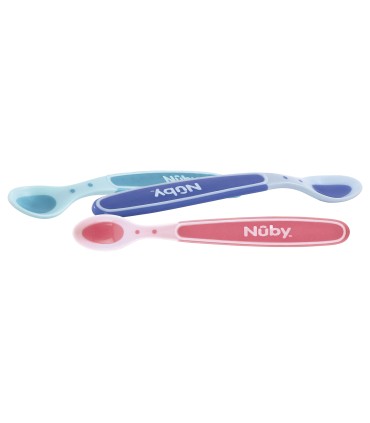 Nuby - Set 3 lingurite termosensibile ”hot Safe” ,3luni+