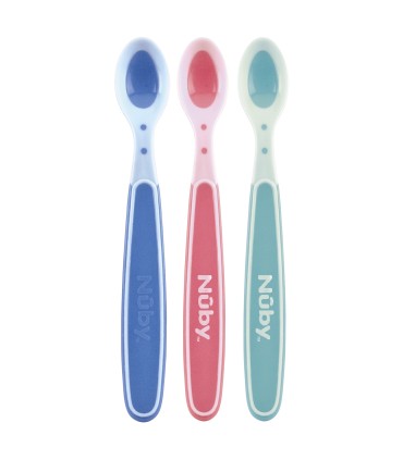 Nuby - Set 3 lingurite termosensibile ”hot Safe” ,3luni+