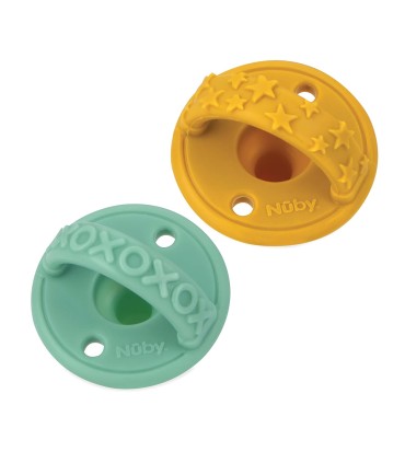 Nuby - Suzete 3D din silicon, set 2 buc, 0 luni+