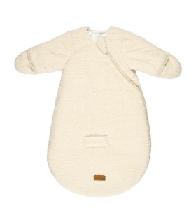 Nattou - Sac de dormit cu maneci si manusi, crem, 60cm