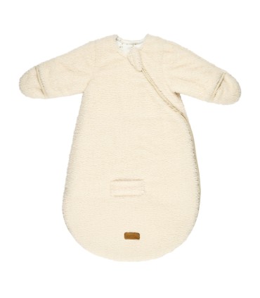 Nattou - Sac de dormit cu maneci si manusi, crem, 60cm