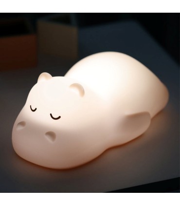 Nattou - Lampă de veghe din silicon, Hipopotam