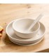 Nattou - Set silicon farfurie si castronel cu ventuza si lingurita, Crem