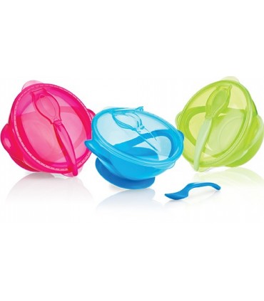 Nuby  -  bol cu ventuza si capac + lingurita