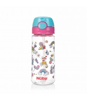 Nuby Tritan - Pahar cu pai moale - 540ml, 3 ani+