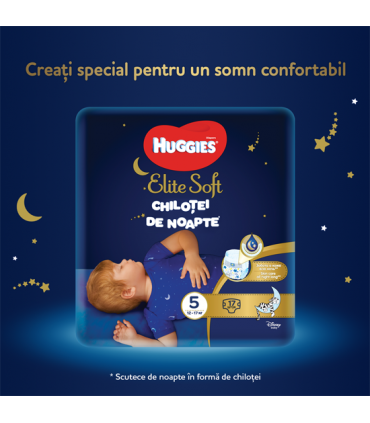 Huggies - Elite Soft Pants -  Chilotei de noapte (5) 17 buc - (12-17kg)