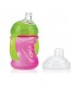Nuby - Pahar Stop picatura cu manere si Super Tetina Vari-Flo, 240ml, 6luni+