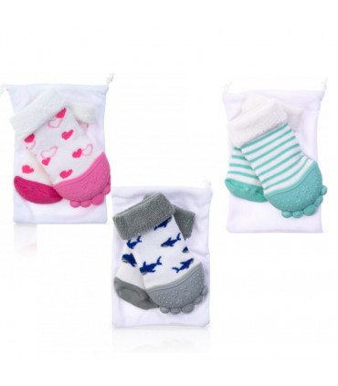 Nuby - Ciorapei pt. dentitie siliconn, 3luni+