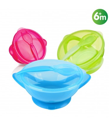 Nuby - Castron cu ventuza si lingurita, 400ml, 6luni+