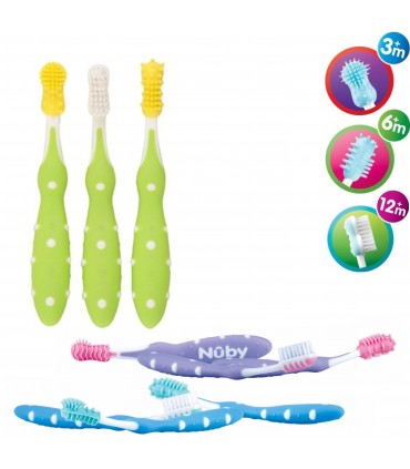 Nuby - Set 3 periute de dinti - 3 etape varsta