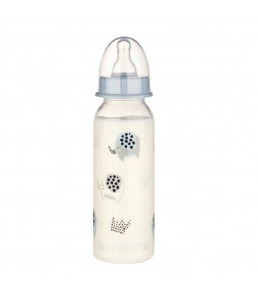 Baby Nova - BIBERON  PP FARA BPA, 240 ML,  DECOR ANIMALUTE, TETINA ROTUNDA, MEDIUM