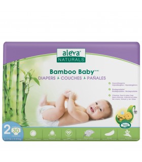 Aleva Naturals Bamboo Baby™ Nr.2 - Scutece din fibre de bambus, 30 buc