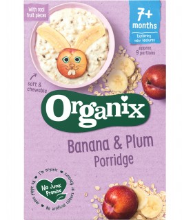 ORGANIX - CEREALE ECOLOGICE (BIO) CU BANANE SI PRUNE, 200G, 7+