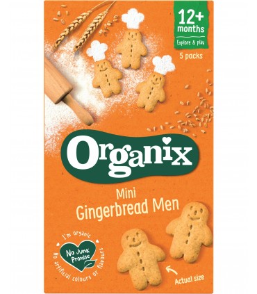 ORGANIX - BISCUITI ECOLOGICI ”MINI”  (BIO) CU GHIMBIR, 5X20G, 12+
