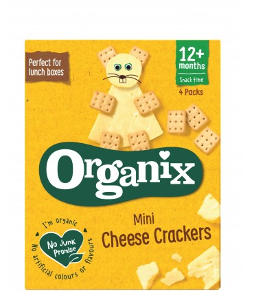 ORGANIX - BISCUITI ECOLOGICI MINI CHEESE CRACKERS (BIO) CU BRANZA, 4X20G, 12luni+