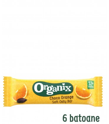 ORGANIX - BATOANE ECOLOGICE (BIO) ”CHOCO ORANGE” DIN OVAZ INTEGRAL CU CACAO  6X23G, 12luni+