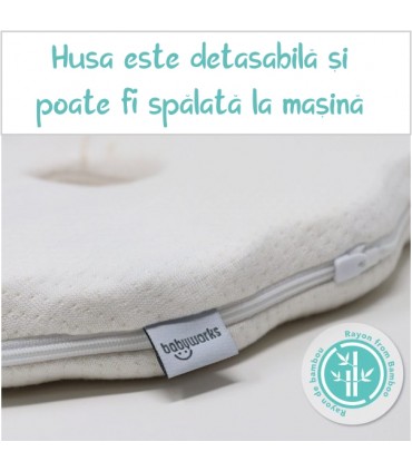 Baby Works Suport pt. capul bebelusului cu husa din fibre de bambus 0+