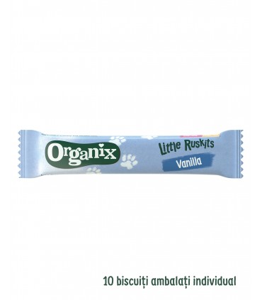 ORGANIX - BISCUITI ECOLOGICI (BIO) ”LITTLE RUSKITS” CU VANILIE, PENTRU SUGARI, 60G, 6luni+