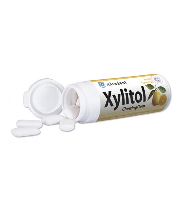 Miradent Xylitol - Gumă de mestecat pentru îngrijirea dentară, fresh fruits, 30buc