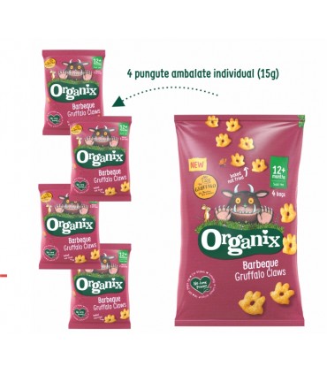 ORGANIX - GRUFFALO - FIGURINE  ECOLOGICE (BIO) DIN PORUMB CU BARBECUE, 4X15G, 12luni+