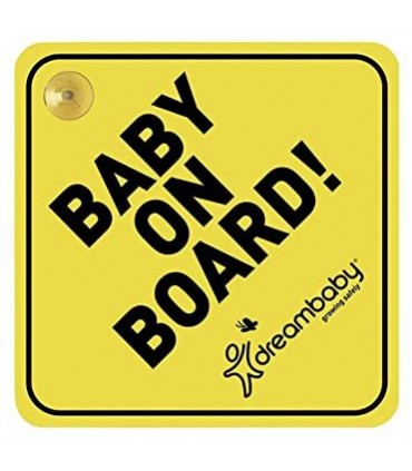 Dreambaby - Semnalizator cu ventuza, galben, Bebelus la bord