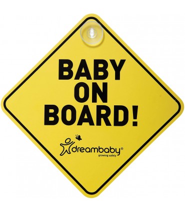 Dreambaby - Semnalizator cu ventuza, galben, Bebelus la bord