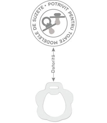 Lant din silicon pentru suzeta, crem