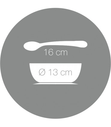 Set silicon castronel cu ventuza si lingurita, roz