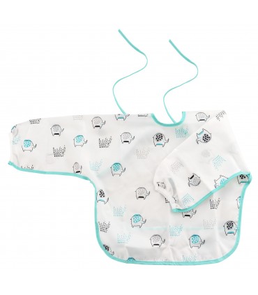 Baby Nova - Baveta impermeabila cu maneci si buzunar pentru firimituri