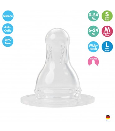 Baby Nova - Tetine rotunde din silicon, marimea S, 0-24luni