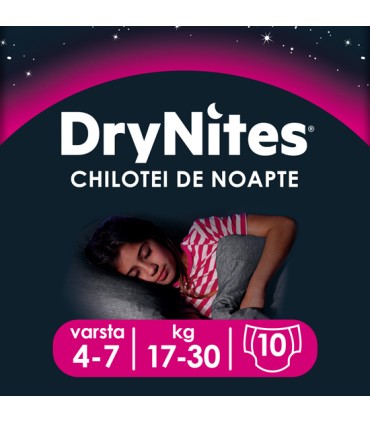 HUGGIES - DRYNITES MEDIUM GIRL 4-7 ANI (17-30 KG) - DE NOAPTE