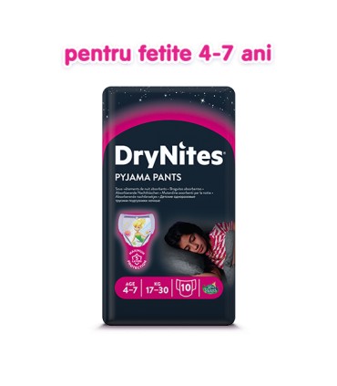 HUGGIES - DRYNITES MEDIUM GIRL 4-7 ANI (17-30 KG) - DE NOAPTE