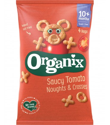 ORGANIX - SNACK ECOLOGIC (BIO) X SI O DIN PORUMB CU ROSII, 4X15G, 10luni+
