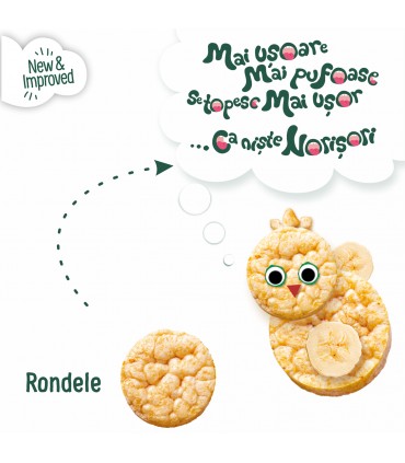 ORGANIX CLOUDS - RONDELE ECOLOGICE (BIO) DIN OREZ CU BANANE, 40G, 7luni+