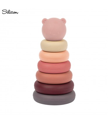Joc de indemanare cu inele stivuibile, Silicon, 6 luni+