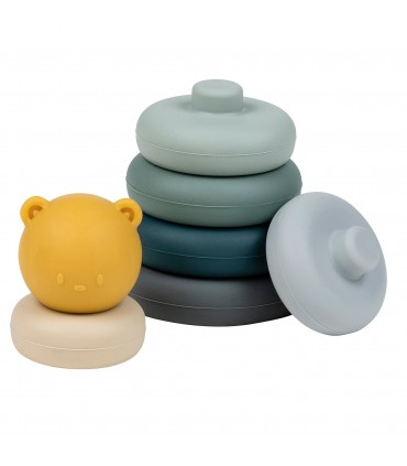 Joc de indemanare cu inele stivuibile, Silicon, 6 luni+