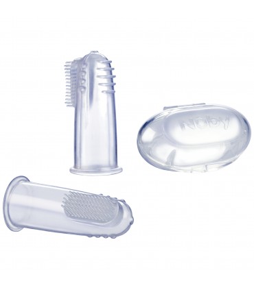 Nuby - Degetar din silicon, 3luni+