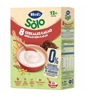 HERO - 8 CEREALE CU CACAO, 340G, 12luni+