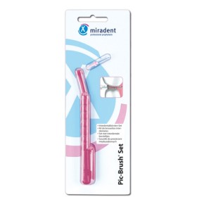 Miradent - Pic-Brush® Intro Kit - Set de periute interdentare, ROz